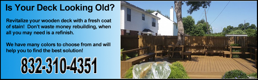 Before and after deck staining transformation in Houston